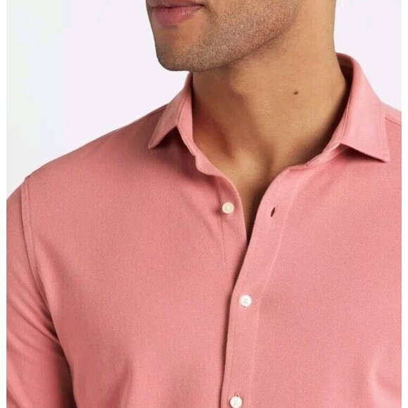 NWT Nice Stuff Clothing Long Sleeve Knit Button Down Shirt Size XL Red Mauve - Picture 4 of 10
